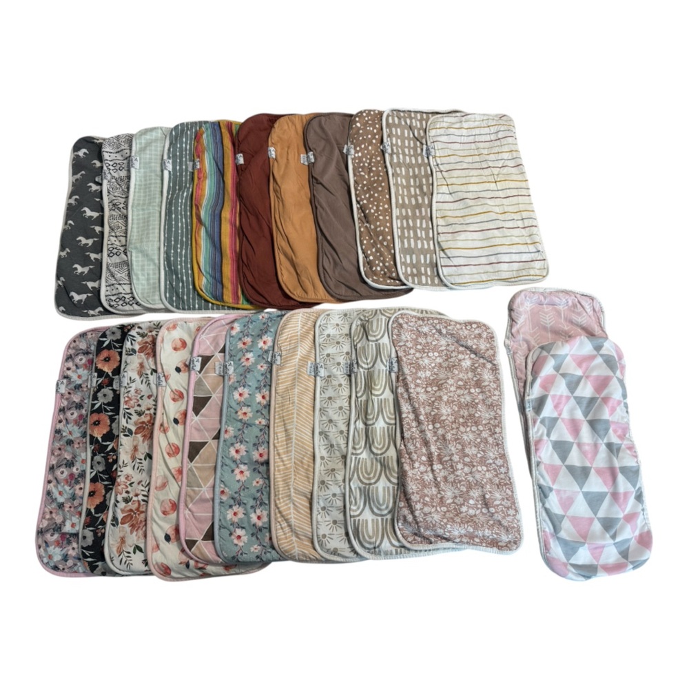 21 Copper Pearl Burp Cloths Lot + 2 Similar Brand